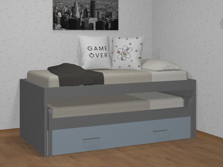 Cama compacta triple.