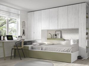 Habitación juvenil con puente y cama block