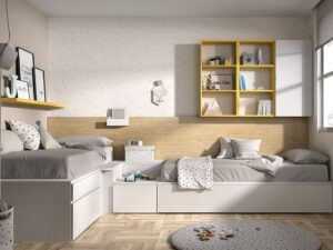 Dormitorio juvenil con camas en escuadra mejorado