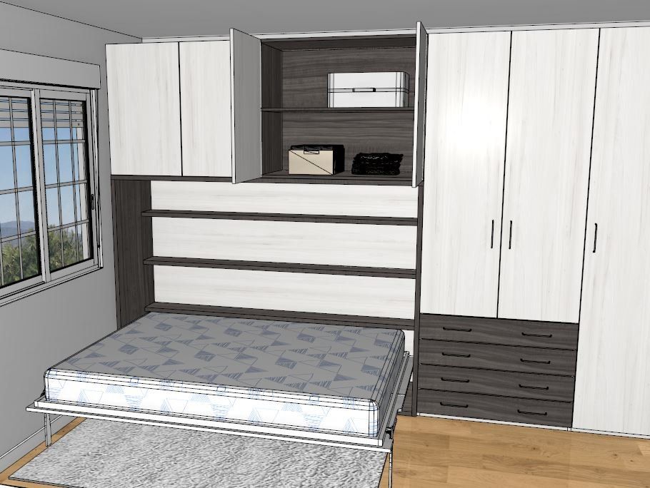 Cama abatible horizontal formas dúo con altillo. - Imagen 2