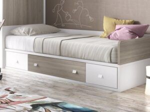 CAMA COMPACTA CON DOS CONTENEDORES Y 1 BAUL