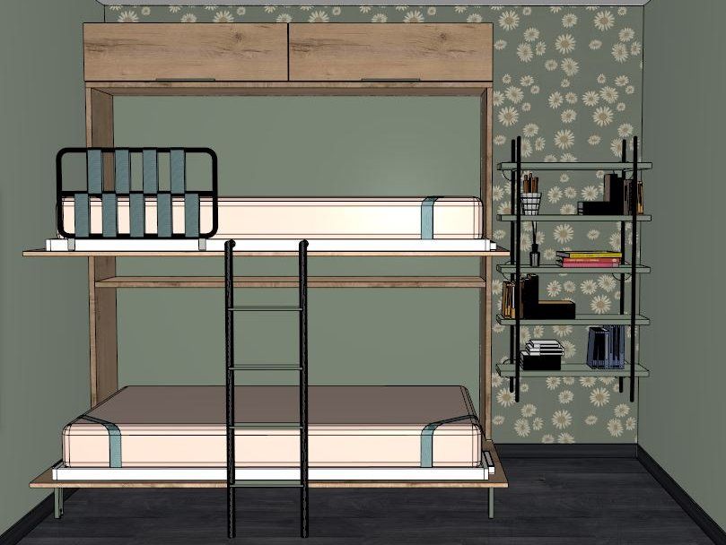 Litera abatible Up&Down de 90 o 105 fondo 38 con altillo - Imagen 3