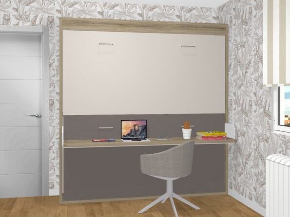 Litera abatible Formas con mesa de estudio