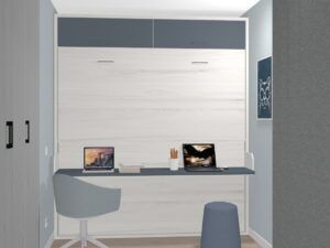 Litera abatible Premium con altillos y mesa de estudio fondo 42 cm