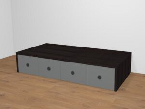 Cama compacta con 4 contenedores. Altura 38,4 cm. 7 medidas a elegir.