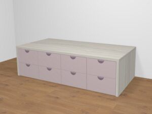 Cama compacta con 8 cajones. Altura 55,1 cm. 7 medidas a elegir.