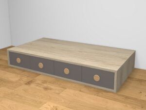 Cama compacta con 4 contenedores.