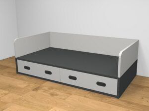Cama compacta con 2 baúles, brazos y respaldo