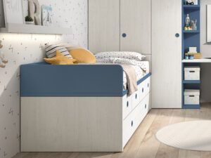 Cama compacta con 4 cajones y nido. Alto 58,1 cm. 7 medidas a elegir