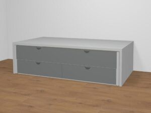 Compacta desplazable y cajonera 2 cajones alto 58,1. Cuatro medidas a elegir.