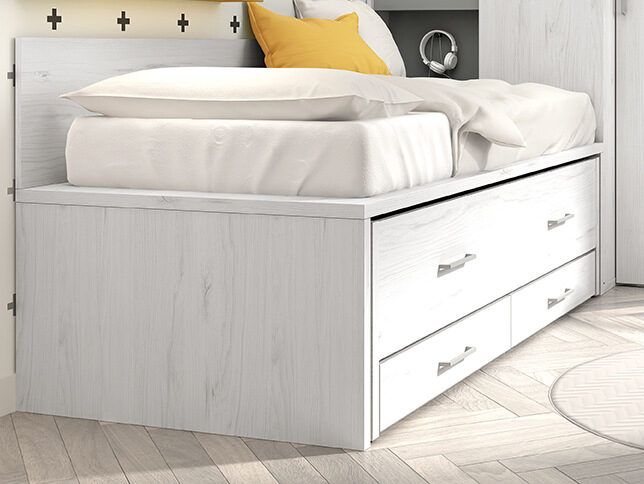 Cama desplazable con 2 cajones. Cuatro medidas a elegir.