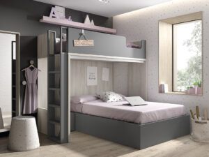 Cama alta de 90 con canapé de 135