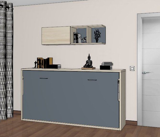 Cama abatible horizontal para colchones de 90 y 105 fondo cerrada 37 o 42 cm - Imagen 3