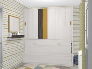 Abatible horizontal para colchones de 90 y 105 con armario puertas correderas