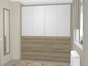 Abatible horizontal para colchones de 90 y 105 con armario puertas plegables