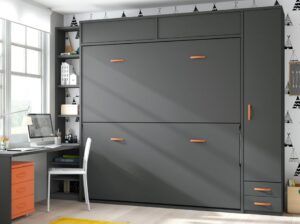 Litera abatible Premium con altillos y estantes interiores fondo cerrada 57,5 cm