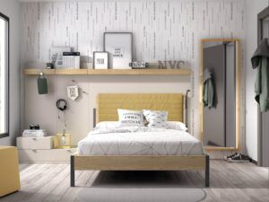 Dormitorio con cama diseño moderno.