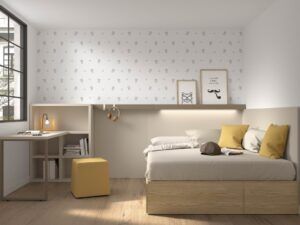 Juvenil estilo Hipster con cama de 150 cm y zona estudio