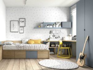 Dormitorio completo con compacta cajones