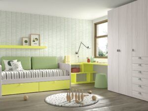 Dormitorio juvenil con mucho color