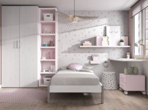 Dormitorio infantil completo de líneas sencillas