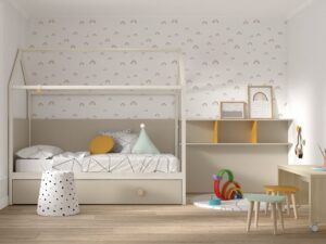 Dormitorio infantil Montessori para aprender jugando
