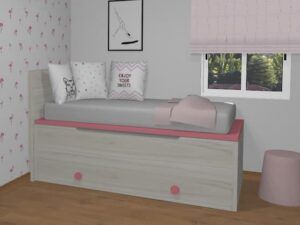 Cama compacta triple con largos iguales