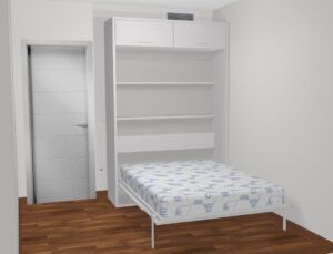 Cama abatible vertical para colchón de 190 x 135. Fondo 57,5 cm con escuadras telescopicas