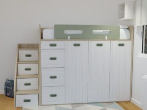 Cama alta cerrada