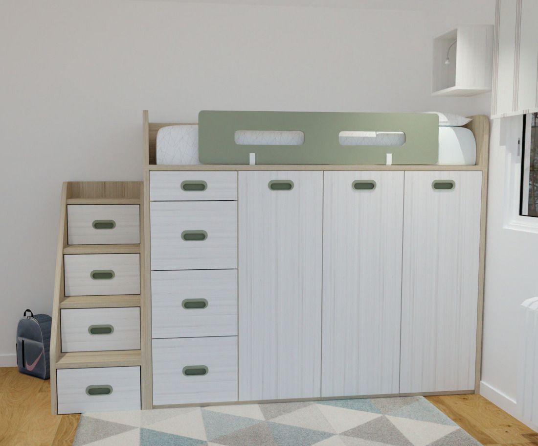 Cama alta cerrada