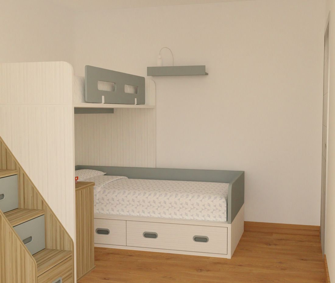 Camas Compactas en Escuadra Dormitorio Juvenil a Medida - Imagen 4