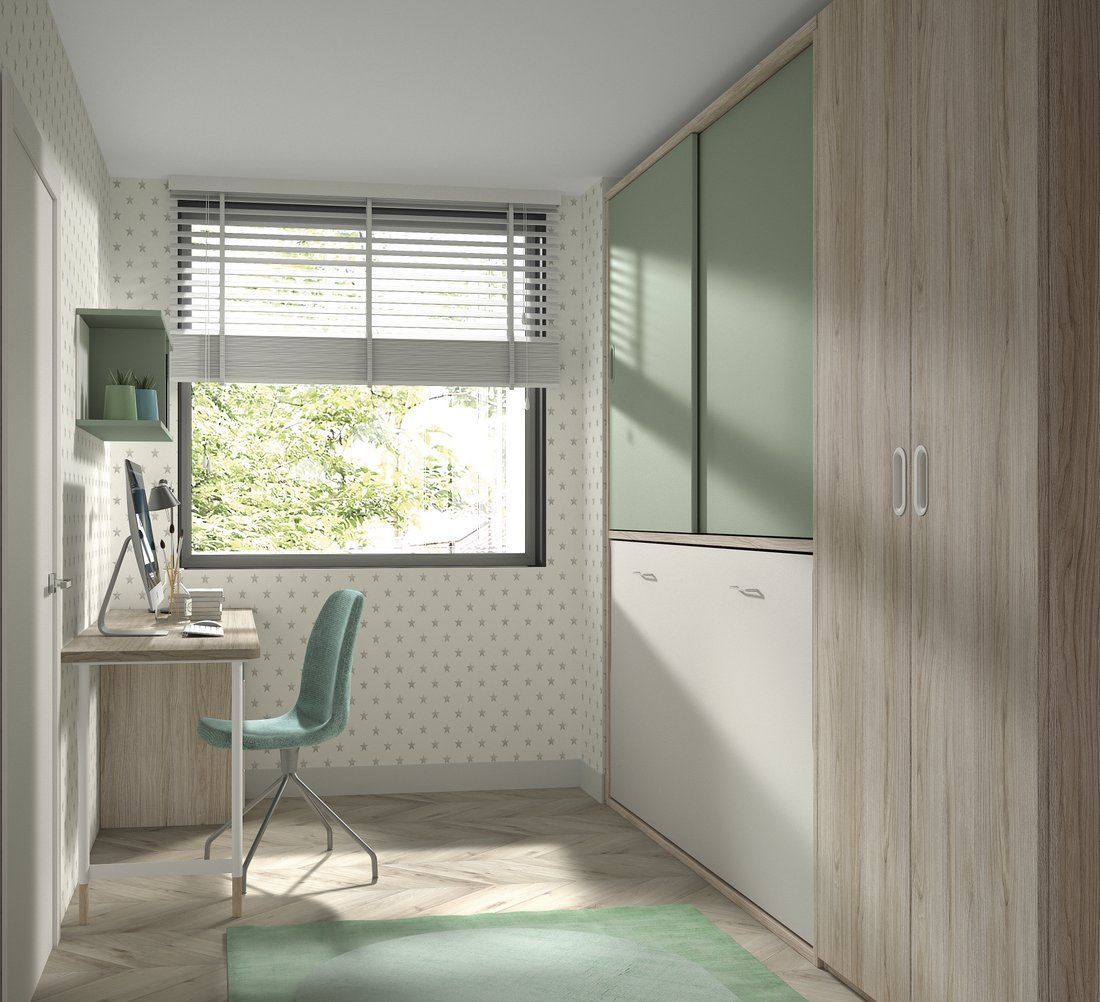 Cama abatible Premium con armario y estantes interiores - Imagen 3