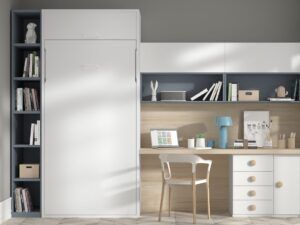 Cama abatible vertical Premium con estantes para colchón de 90 o 105