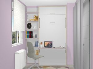 Cama abatible vertical con escritorio fondo 37 o 42 para colchones de 90 o 105