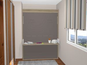 Cama abatible vertical para colchones de 135, 140, 150 y 160 con escritorio Fondo 57,5 cm