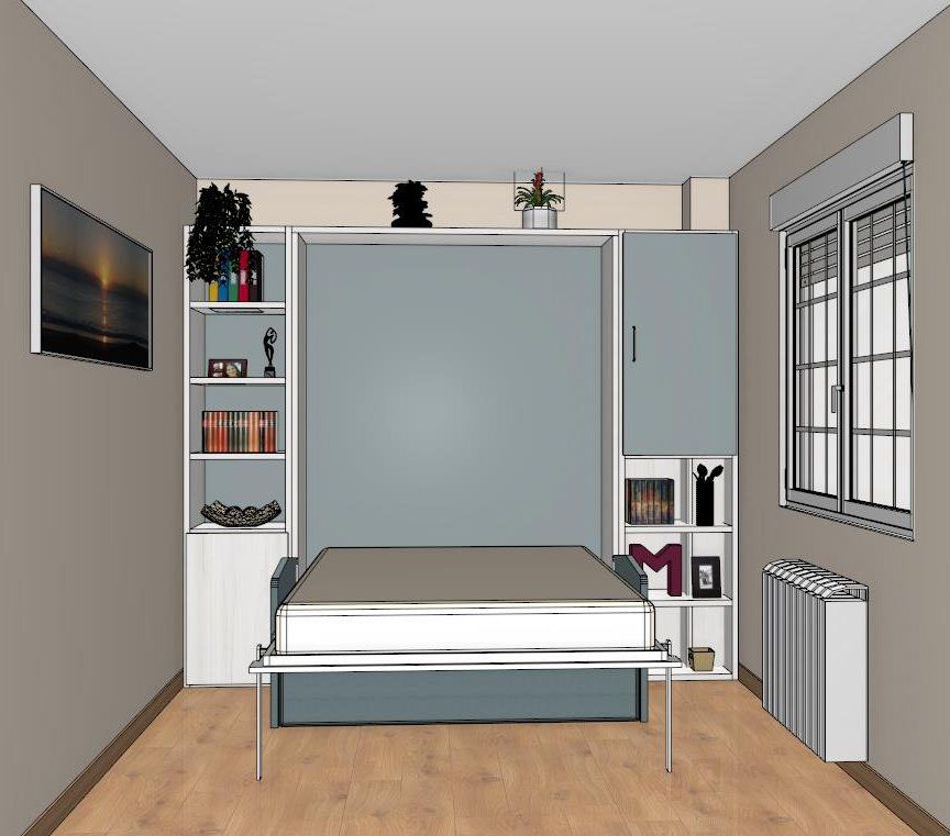 Cama abatible con sofá canapé. 4 medidas disponibles. Fondo cerrada 42 cm. - Imagen 3