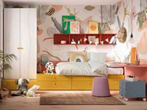 Habitación juvenil moderna llena de energía y diversión