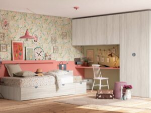 Habitación Juvenil Moderna con Puente y Cama Nido