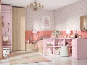 Habitación Juvenil Moderna con tu Rincón de Belleza