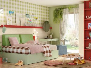 Habitación Juvenil Moderna con Cama Canapé y Tocador