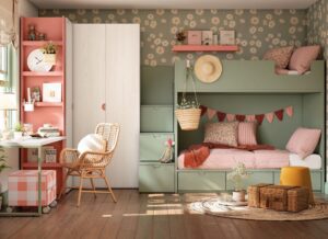 Habitación Juvenil Moderna Con Litera Y Escalera Contenedora