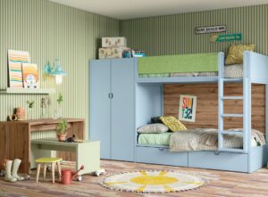 Dormitorio Infantil Con Litera Y Armario Superfondo
