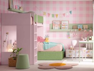 Habitación Juvenil Moderna Con Litera En Escuadra Y Canapé Tapizado