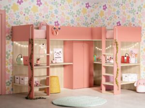 Dormitorio Con Litera Doble En Escuadra